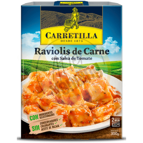 Raviolis de Carne con Salsa de Tomate